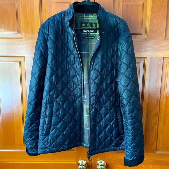 Barbour Biddel Quilted Jacket Blue Mens 